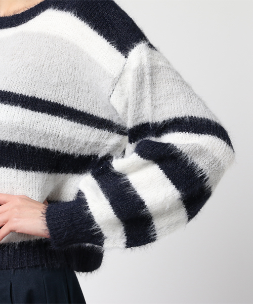 archives(アルシーヴ)の「テンタッチマルチボーダープルオーバー(ニット/セーター・レディース・ネイビー/オフホワイト/ピンク・MEDIUM)」の8枚目の写真