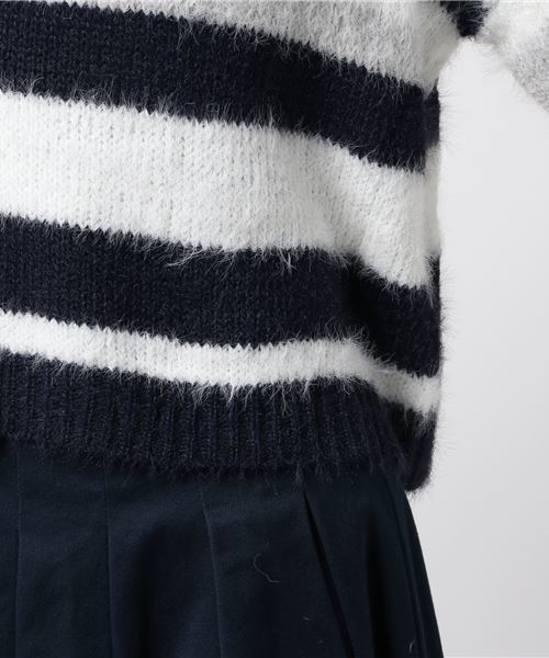 archives(アルシーヴ)の「テンタッチマルチボーダープルオーバー(ニット/セーター・レディース・ネイビー/オフホワイト/ピンク・MEDIUM)」の5枚目の写真