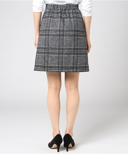 COLONY 2139（コロニートゥーワンスリーナイン）の「起毛チェック台形スカート（スカート・レディース・グレー/ブラウン・FREE）」の5枚目の写真