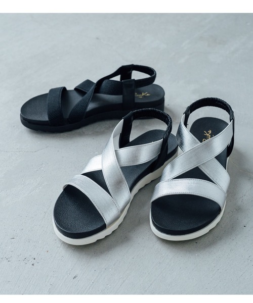 RiiiKa（リーカ）の「ゴムベルトサンダル【RiiiKa/リーカ】（サンダル・レディース・ホワイト/ブラック/シルバー・M/LL/L/S）」の9枚目の写真