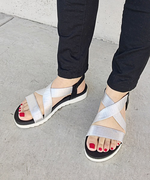 RiiiKa（リーカ）の「ゴムベルトサンダル【RiiiKa/リーカ】（サンダル・レディース・ホワイト/ブラック/シルバー・M/LL/L/S）」の12枚目の写真