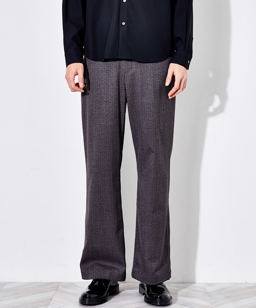 STUDIOUS HIGH（ストゥディオスハイ）の「【STUDIOUS HIGH】ハウンドトゥースフレアパンツ（その他パンツ・メンズ・ブラック/パープル・1/2/3）」の3枚目の写真