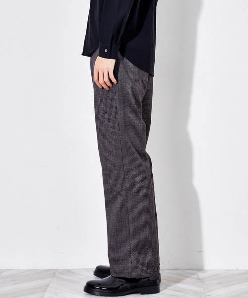 STUDIOUS HIGH（ストゥディオスハイ）の「【STUDIOUS HIGH】ハウンドトゥースフレアパンツ（その他パンツ・メンズ・ブラック/パープル・1/2/3）」の4枚目の写真