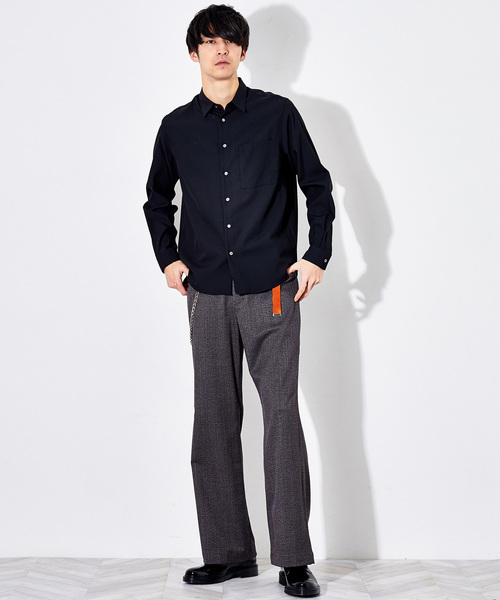 STUDIOUS HIGH（ストゥディオスハイ）の「【STUDIOUS HIGH】ハウンドトゥースフレアパンツ（その他パンツ・メンズ・ブラック/パープル・1/2/3）」の9枚目の写真