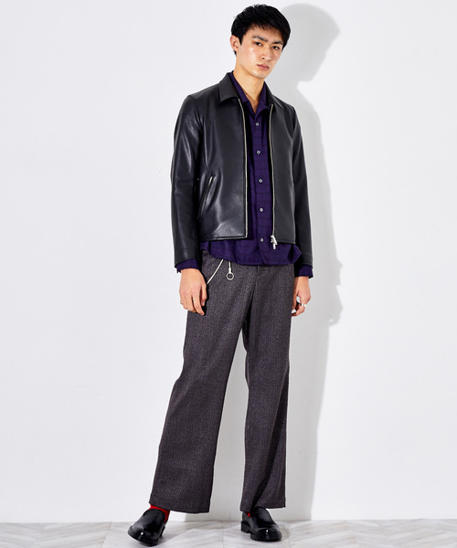 STUDIOUS HIGH（ストゥディオスハイ）の「【STUDIOUS HIGH】ハウンドトゥースフレアパンツ（その他パンツ・メンズ・ブラック/パープル・1/2/3）」の10枚目の写真