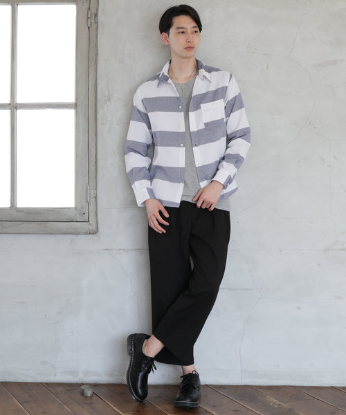 TopIsm(トップイズム)の「ビッグシルエット TRストレッチワイドパンツ(スラックス・メンズ・グレー/ブラック/チャコール/ネイビー・L/M)」の6枚目の写真