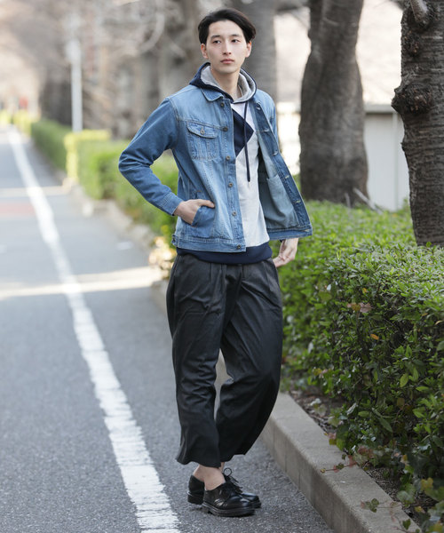 TopIsm(トップイズム)の「ビッグシルエット TRストレッチワイドパンツ(スラックス・メンズ・グレー/ブラック/チャコール/ネイビー・L/M)」の5枚目の写真