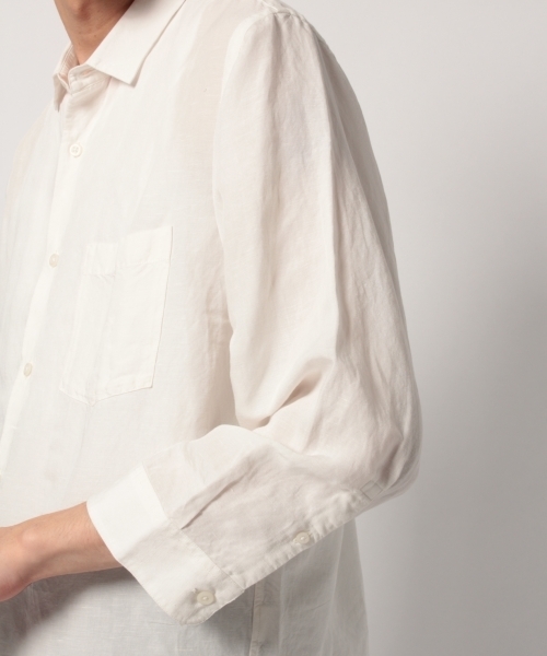 GLOBAL WORK（グローバルワーク）の「リネンレーヨンシャツ7分袖/780177（シャツ/ブラウス・メンズ・ホワイト/イエロー/ブルー系その他6/レッド系その他6/ダークブルー・SMALL/MEDIUM/LARGE/X-LARGE）」の12枚目の写真