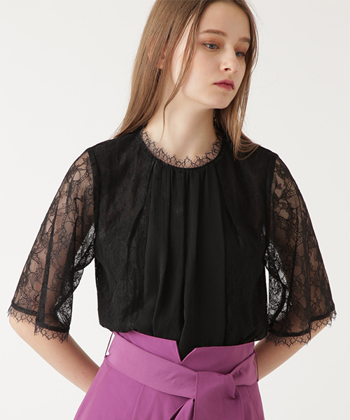 JILL STUART（ジルスチュアート）の「◆ジーンレースブラウス（シャツ/ブラウス・レディース・ホワイト/ピンク/ブラック・SMALL/MEDIUM）」の3枚目の写真