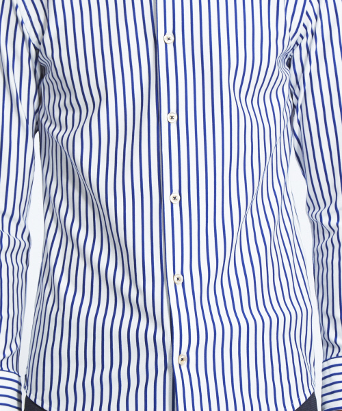 ABAHOUSE（アバハウス）の「【Recency of Mine】36Gコンパクトモックロディストライプシャツ（シャツ/ブラウス・メンズ・ネイビー/ブルー・44/46/48/50）」の10枚目の写真