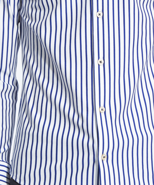 ABAHOUSE（アバハウス）の「【Recency of Mine】36Gコンパクトモックロディストライプシャツ（シャツ/ブラウス・メンズ・ネイビー/ブルー・44/46/48/50）」の11枚目の写真