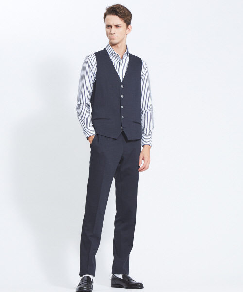 ABAHOUSE（アバハウス）の「【Recency of Mine】36Gコンパクトモックロディストライプシャツ（シャツ/ブラウス・メンズ・ネイビー/ブルー・44/46/48/50）」の13枚目の写真