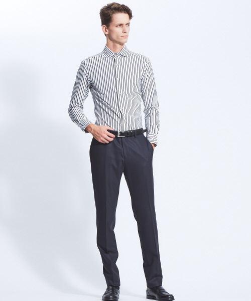 ABAHOUSE（アバハウス）の「【Recency of Mine】36Gコンパクトモックロディストライプシャツ（シャツ/ブラウス・メンズ・ネイビー/ブルー・44/46/48/50）」の16枚目の写真