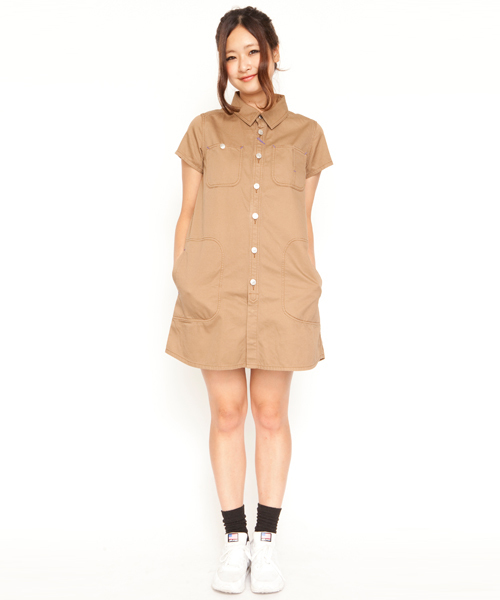 専用❣️コルコバード❣️大人気ワンピース❣️36可憐 ポリエステル❣️タグ付き新品 X-girl（エックスガール）の「S/S WORK SHIRT DRESS（ワンピース