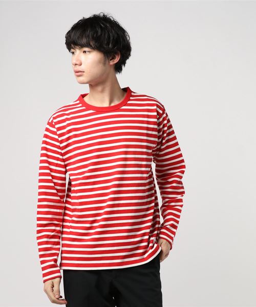Burner(バーナー)の「【Drole&FUN】ナローボーダー Tシャツ(Tシャツ/カットソー・メンズ・ホワイト系その他/ブラック系その他/グレー系その他/ブルー系その他/レッド系その他/ホワイト系その他2・L/M)」の2枚目の写真