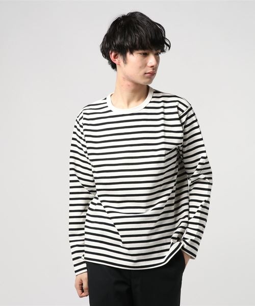 Burner(バーナー)の「【Drole&FUN】ナローボーダー Tシャツ(Tシャツ/カットソー・メンズ・ホワイト系その他/ブラック系その他/グレー系その他/ブルー系その他/レッド系その他/ホワイト系その他2・L/M)」の4枚目の写真
