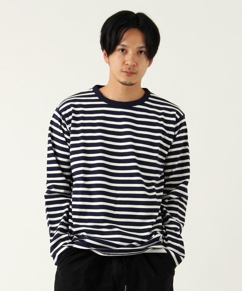 Burner(バーナー)の「【Drole&FUN】ナローボーダー Tシャツ(Tシャツ/カットソー・メンズ・ホワイト系その他/ブラック系その他/グレー系その他/ブルー系その他/レッド系その他/ホワイト系その他2・L/M)」の6枚目の写真