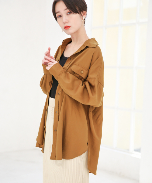 LOWRYS FARM(ローリーズファーム)の「CPOシャツ 827715(シャツ/ブラウス・レディース・ブラック/ブラウン/カーキ/アイボリー・FREE)」の3枚目の写真