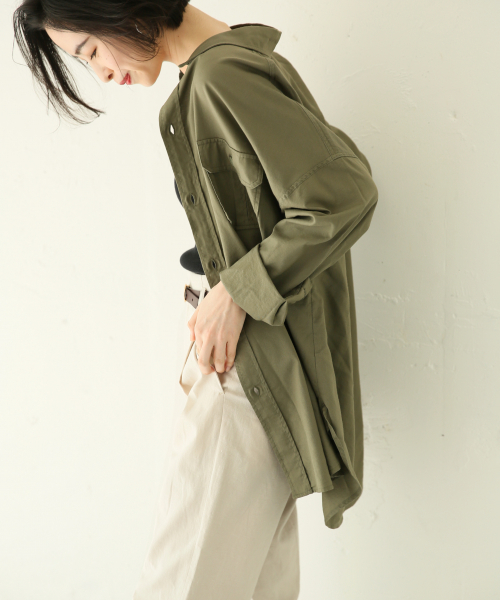 LOWRYS FARM(ローリーズファーム)の「CPOシャツ 827715(シャツ/ブラウス・レディース・ブラック/ブラウン/カーキ/アイボリー・FREE)」の4枚目の写真