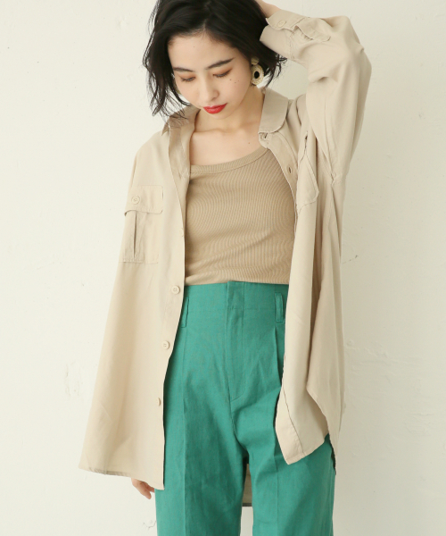 LOWRYS FARM(ローリーズファーム)の「CPOシャツ 827715(シャツ/ブラウス・レディース・ブラック/ブラウン/カーキ/アイボリー・FREE)」の2枚目の写真