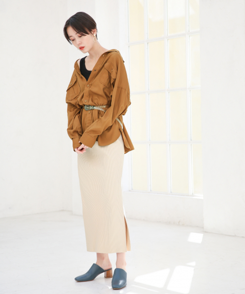 LOWRYS FARM(ローリーズファーム)の「CPOシャツ 827715(シャツ/ブラウス・レディース・ブラック/ブラウン/カーキ/アイボリー・FREE)」の6枚目の写真