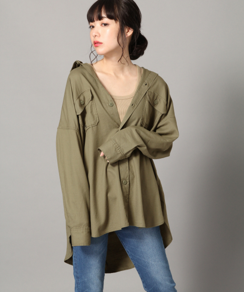 LOWRYS FARM(ローリーズファーム)の「CPOシャツ 827715(シャツ/ブラウス・レディース・ブラック/ブラウン/カーキ/アイボリー・FREE)」の8枚目の写真