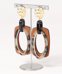 YECCA VECCA | ウッド×アクリルイヤリング(イヤリング)