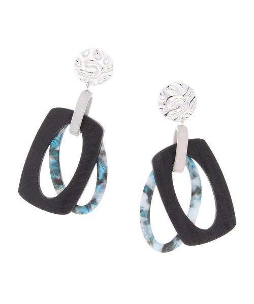 YECCA VECCA(イェッカヴェッカ)の「ウッド×アクリルイヤリング(イヤリング・レディース・ブラック/ベージュ/ブラウン・FREE)」の4枚目の写真