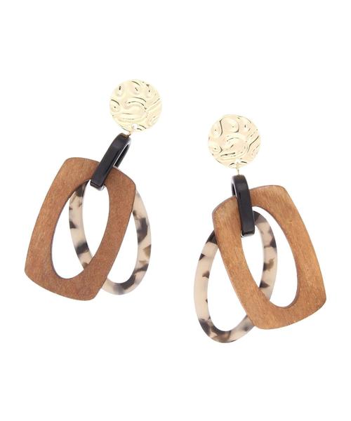 YECCA VECCA(イェッカヴェッカ)の「ウッド×アクリルイヤリング(イヤリング・レディース・ブラック/ベージュ/ブラウン・FREE)」の6枚目の写真