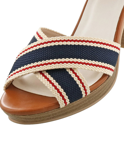 byあしながおじさん（バイアシナガオジサン）の「〈ｂｙあしながおじさん〉プラットフォームサンダル（サンダル・レディース・ブラック/ベージュ/ネイビー・LL/S/M/L）」の4枚目の写真