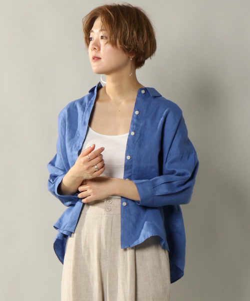 notch.(ノッチ)の「リネンシャツ(シャツ/ブラウス・レディース・ベージュ/オフホワイト/ブルー/オリーブ・M)」の18枚目の写真