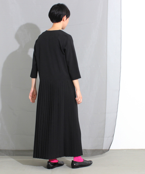 プリーツ De 8分袖スキッパーワンピース ワンピース Bulle ワンピース De ワンピース Savon ビュルデサボン のファッション