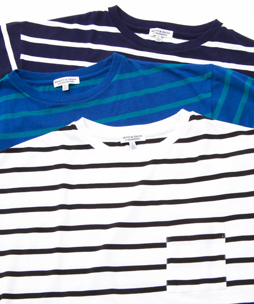 BEAUTY&YOUTH UNITED ARROWS(ビューティーアンドユースユナイテッドアローズ)の「BY ∴ ボーダー ワイド クルーネック ビック カットソー◆(Tシャツ/カットソー・メンズ・ホワイト/ネイビー/コバルトブルー・MEDIUM/SMALL/LARGE)」の12枚目の写真