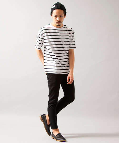 BEAUTY&YOUTH UNITED ARROWS(ビューティーアンドユースユナイテッドアローズ)の「BY ∴ ボーダー ワイド クルーネック ビック カットソー◆(Tシャツ/カットソー・メンズ・ホワイト/ネイビー/コバルトブルー・MEDIUM/SMALL/LARGE)」の13枚目の写真