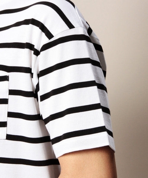 BEAUTY&YOUTH UNITED ARROWS(ビューティーアンドユースユナイテッドアローズ)の「BY ∴ ボーダー ワイド クルーネック ビック カットソー◆(Tシャツ/カットソー・メンズ・ホワイト/ネイビー/コバルトブルー・MEDIUM/SMALL/LARGE)」の19枚目の写真