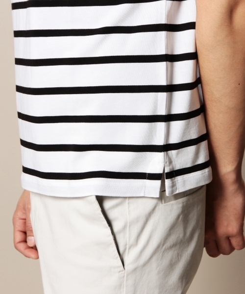 BEAUTY&YOUTH UNITED ARROWS(ビューティーアンドユースユナイテッドアローズ)の「BY ∴ ボーダー ワイド クルーネック ビック カットソー◆(Tシャツ/カットソー・メンズ・ホワイト/ネイビー/コバルトブルー・MEDIUM/SMALL/LARGE)」の18枚目の写真