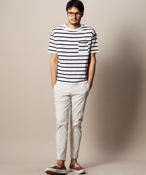BEAUTY&YOUTH UNITED ARROWS(ビューティーアンドユースユナイテッドアローズ)の「BY ∴ ボーダー ワイド クルーネック ビック カットソー◆(Tシャツ/カットソー・メンズ・ホワイト/ネイビー/コバルトブルー・MEDIUM/SMALL/LARGE)」の15枚目の写真
