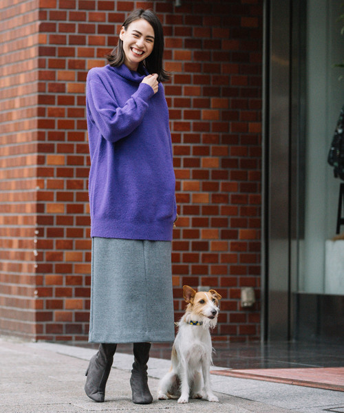 Munich(ミューニック)の「フォックスミックスヤーンニットタートルネックプルオーバー(ニット/セーター・レディース・ライトグレー/ブラック/パープル/サーモンピンク・FREE)」の9枚目の写真