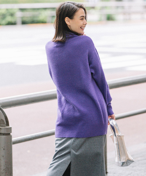 Munich(ミューニック)の「フォックスミックスヤーンニットタートルネックプルオーバー(ニット/セーター・レディース・ライトグレー/ブラック/パープル/サーモンピンク・FREE)」の13枚目の写真