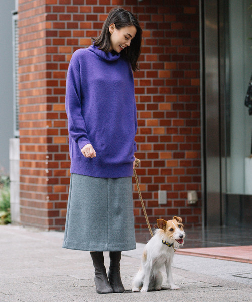 Munich(ミューニック)の「フォックスミックスヤーンニットタートルネックプルオーバー(ニット/セーター・レディース・ライトグレー/ブラック/パープル/サーモンピンク・FREE)」の10枚目の写真