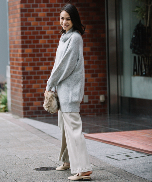 Munich(ミューニック)の「フォックスミックスヤーンニットタートルネックプルオーバー(ニット/セーター・レディース・ライトグレー/ブラック/パープル/サーモンピンク・FREE)」の15枚目の写真