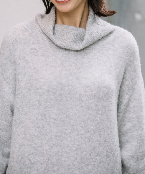 Munich(ミューニック)の「フォックスミックスヤーンニットタートルネックプルオーバー(ニット/セーター・レディース・ライトグレー/ブラック/パープル/サーモンピンク・FREE)」の18枚目の写真