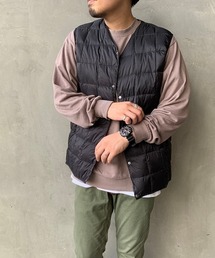 TAION | [TAION/タイオン] Vネックボタンダウンベスト(ダウンベスト)