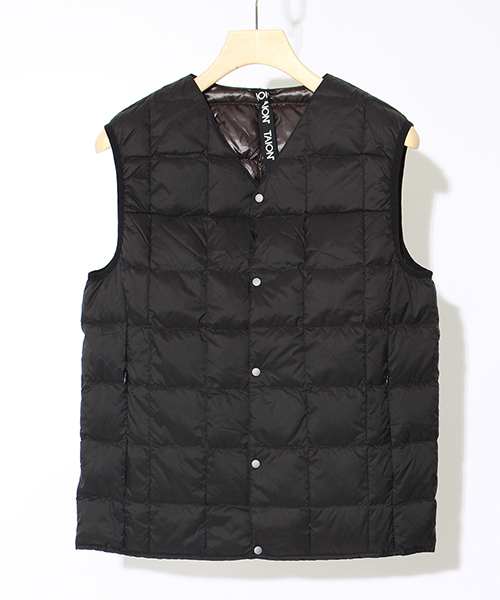 TAION（タイオン）の「[TAION/タイオン] Vネックボタンインナーダウンベスト（ダウンベスト・メンズ・ブラック/ベージュ/ネイビー/カーキブラウン/オフホワイト/オリーブ・M/L/XL）」の10枚目の写真