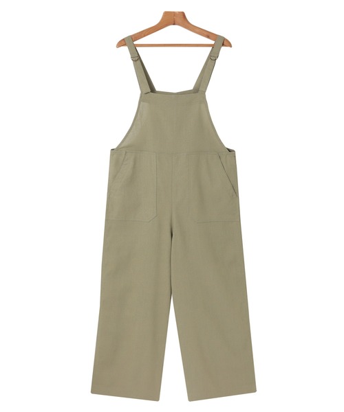 andme（アンドミー）の「【8色/3サイズ展開】リネン混ワイドベイカーサロペット（サロペット/オーバーオール・レディース・カーキ/グレイッシュベージュ/テラコッタ/ベージュ/ネイビー/ブラック/ライトカーキ/ブラウン・M/S/L）」の12枚目の写真