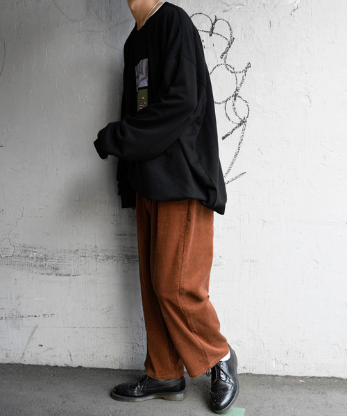 kutir(クティール)の「【クティールフルギ】リーフアートスウェット(Tシャツ/カットソー・メンズ・ブラック/ベージュ・MEDIUM/LARGE)」の4枚目の写真