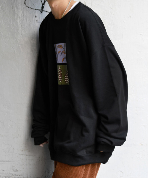 kutir(クティール)の「【クティールフルギ】リーフアートスウェット(Tシャツ/カットソー・メンズ・ブラック/ベージュ・MEDIUM/LARGE)」の7枚目の写真