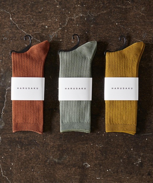 HARUSAKU CC（ハルサクシーシー）の「HARUSAKU CC : RIB Color long socks 3P set リブ カラー ロングソックス/ハイソックス 3P セット（ソックス/靴下・レディース・ブラック/オフホワイト/ブラウン/ライトグレー/ダークベージュ/チャコールグレー・S/M/L/SS/SMALL/MEDIUM）」の6枚目の写真