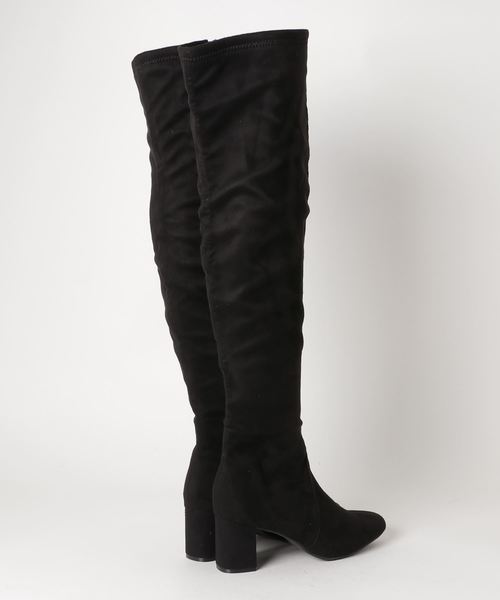 WEGO（ウィゴー）の「WEGO/スエードニーハイブーツ（ブーツ・レディース・ベージュ/ブラック・LARGE/MEDIUM）」の10枚目の写真