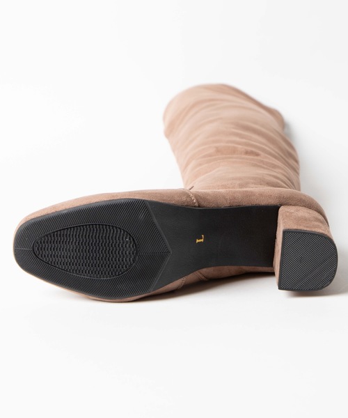 WEGO（ウィゴー）の「WEGO/スエードニーハイブーツ（ブーツ・レディース・ベージュ/ブラック・LARGE/MEDIUM）」の3枚目の写真